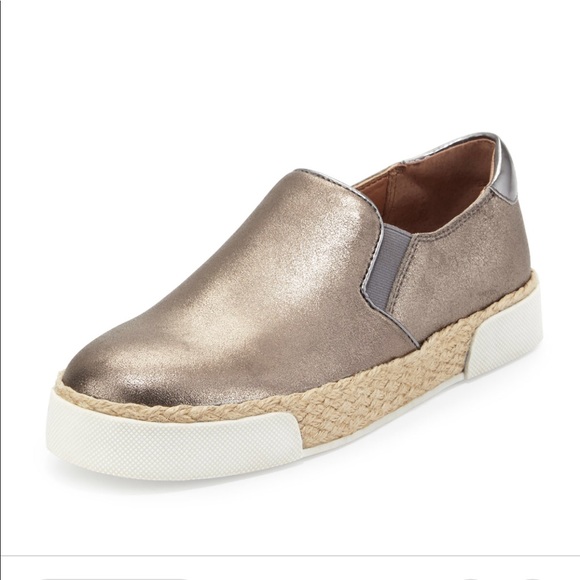 Sam Edelman Shoes - Sam Edelman Banks metallic pewter leather sneaker